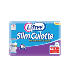 Lifree Slim Culotte Adult Diapers Medium Mega Pack 36 Pieces