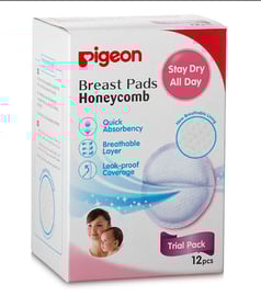 PIGEON HONEYCOMB BREAST PADS - 12 PIECES