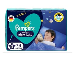 Pampers Baby-Dry Night, Size 4, 10-15 kg, 74 Diapers