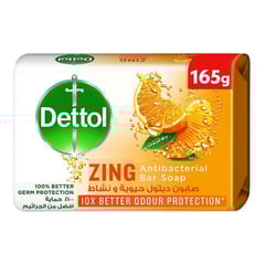Dettol Anti-Bacterial Bar Soap Zing 165 gm